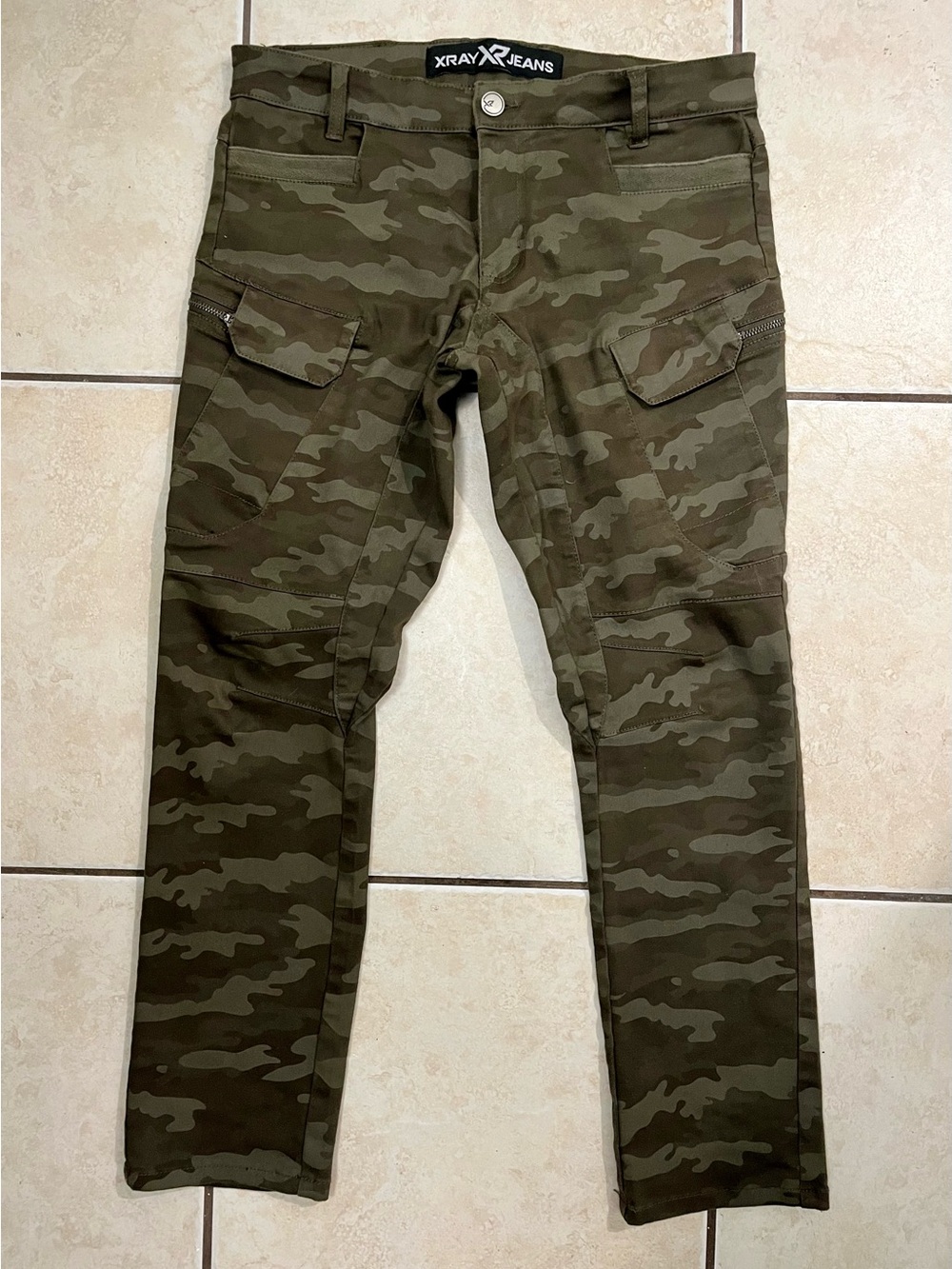 X-Ray Men’s Camouflage Cargo Pants - Olive Green
